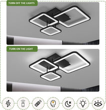 Load image into Gallery viewer, LED Ceiling Light With Remote Control Square Ceiling Light Dimmable 55cm Black 4 Color Lights
