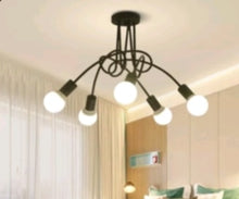 Load image into Gallery viewer, Ceiling Lamp Lighting Curved Design Hanging Lights 5/8 Heads Lighting &amp; Ceiling Fans Black/Gold
