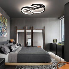 Load image into Gallery viewer, LED Ceiling Light Dimmable Ceiling Lamp Black Remote Control 2-Ring Circle 60cm
