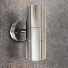 Load image into Gallery viewer, Outdoor Wall Light Silver Stainless Steel IP65 Up &amp; Down  – GU10
