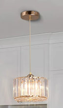 Load image into Gallery viewer, 1 Way Kitchen Island Glass Ceiling Hanging Light Pendant Lamp Gold Crystal Light

