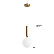 Load image into Gallery viewer, Gold Pendant Lighting Modern Hanging Pendant Light Fixture with Globe Milky White Glass
