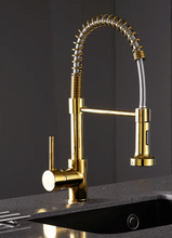 Load image into Gallery viewer, Kitchen Mixer Tap Pull Out Kitchen Faucet Gold Pull Down Kitchen Sink Faucet Luxury Hot &amp; Cold Brass
