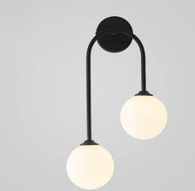 Load image into Gallery viewer, Bedside Wall Lamp Nordic Milkly Glass Wall Lights Indoor Lighting Black/Gold
