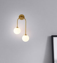 Load image into Gallery viewer, Bedside Wall Lamp Nordic Milkly Glass Wall Lights Indoor Lighting Black/Gold
