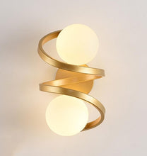 Load image into Gallery viewer, Metal Wall Lights 2-Light Glass Ball Modern Bedroom Bedside Wall Sconces Gold / Black
