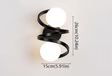 Load image into Gallery viewer, Metal Wall Lights 2-Light Glass Ball Modern Bedroom Bedside Wall Sconces Gold / Black

