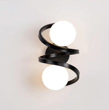 Load image into Gallery viewer, Metal Wall Lights 2-Light Glass Ball Modern Bedroom Bedside Wall Sconces Gold / Black

