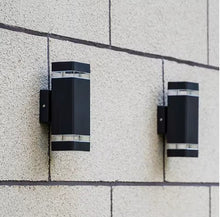 Load image into Gallery viewer, Outdoor Wall Sconces Modern Exterior Up Down Wall Mount Light Black Aluminum Simple Waterproof Porch Wall Light
