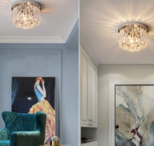 Load image into Gallery viewer, Chandeliers Small Ceiling Light Crystal Modern Crystal Small Lamp 25 Cm Silver Suction Cup Balcony Personality Hall Porch Lamp
