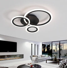 Load image into Gallery viewer, Modern Ceiling Light LED Energy Saving Office Ceiling Lighting 3 Black Rings 48W
