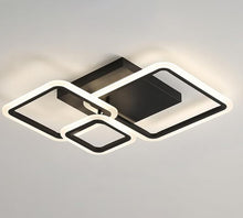 Load image into Gallery viewer, Nordic Flush Mount Ceiling Light LED Black Ceiling Lamp Fixture 42W 3 Squares
