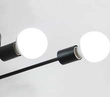 Load image into Gallery viewer, Modern Ceiling Lamp E27 Iron Simple Ceiling Lamp 8 Heads Black Nordic Bedroom Lamp
