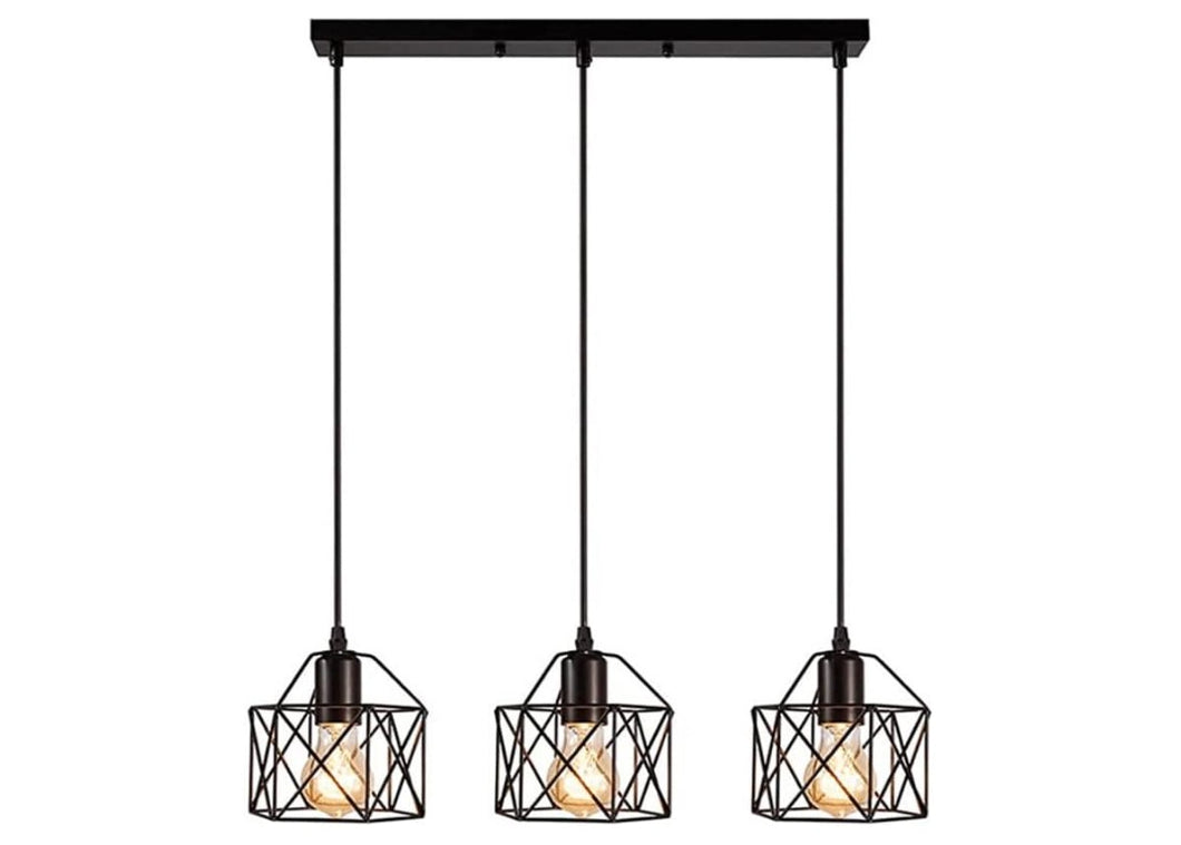 Retro 3 Lights Industrial Style Hanging Lamp LED Pendant Light Ceiling Lighting Fixture E27