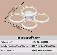 Load image into Gallery viewer, Bedroom LED Ceiling Light 4 Head Chic Chandelier Pendant Lamp Black/White Lighting
