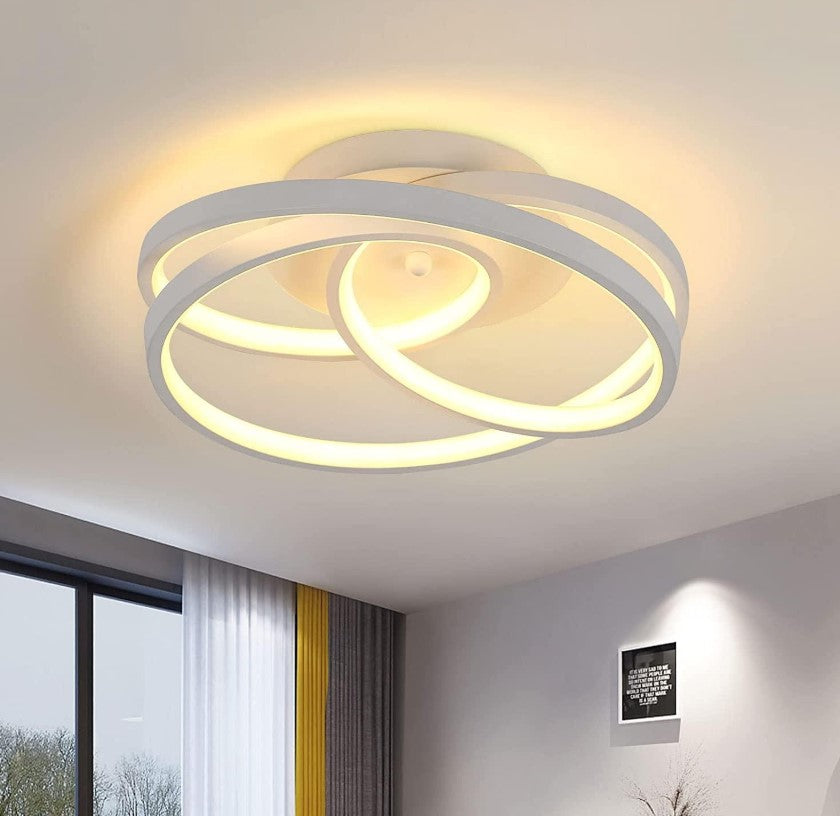 Modern Round LED Ceiling Light White 40 W for Living Room, Bedroom, Warm White Light