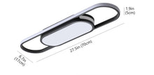 Load image into Gallery viewer, Modern LED Linear Ceiling Lights Black Flush Mount Ceiling Lighting 3 Color Lights 70cm
