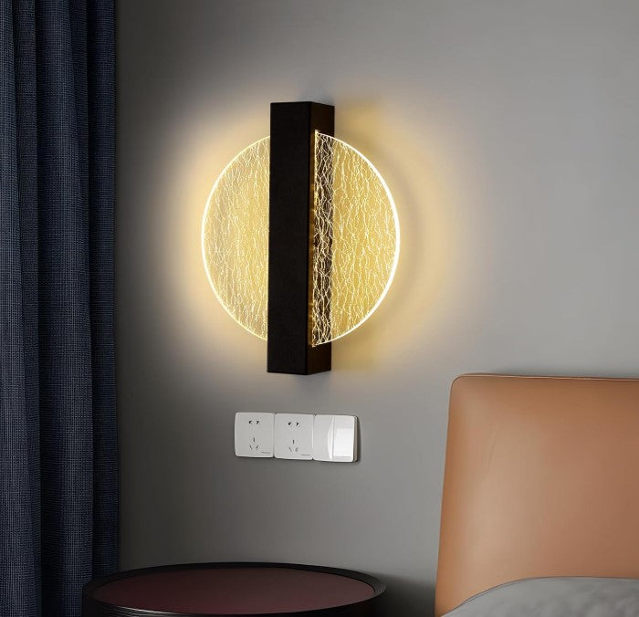 Indoor LED Wall Light Modern Wall Light Black Round Wall Light 12 W 25x20cm