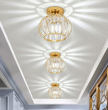 Load image into Gallery viewer, Modern Flush Mounted Ceiling Light Gold Crystal
