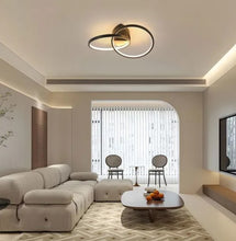 Load image into Gallery viewer, LED Ceiling Light Black Dual-Round 33W With Remote Control
