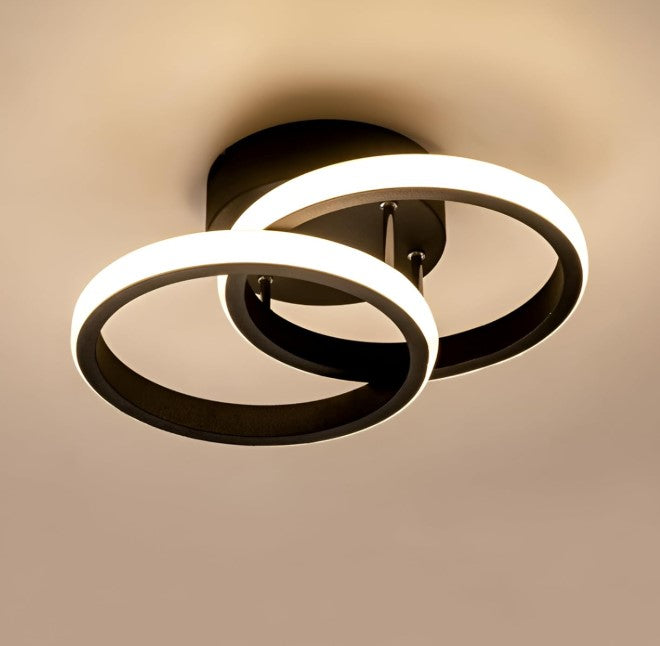 Ceiling Lights Modern LED 24W Round 3 Color Lights Black Simple Design