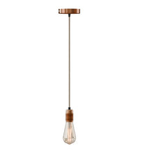 Load image into Gallery viewer, Adjustable Hemp Pendant Light Industrial E27 Ceiling Light Copper
