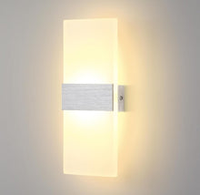 Load image into Gallery viewer, 12 W LED White Wall Light Indoor Modern Wall Lamp Up and Down Hallway Lighting for Bedroom Corridor Living Room Stairs Warm White
