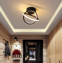 Load image into Gallery viewer, Ceiling Light LED Black Creative Ring Design 22cm Warm White Light
