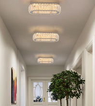 Load image into Gallery viewer, LED Ceiling Light Modern Light Luxury Crystal Oval Design Silver 28cm
