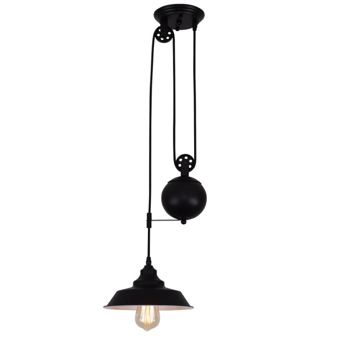 Pendant Light Edison Island Lamp Rustic Ceiling Light Black Height Adjustable