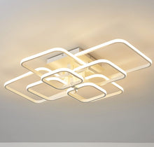 Load image into Gallery viewer, LED Ceiling Light White Aluminum Square Chandeliers Acrylic Shade 85cm 3 Color Lights
