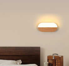 Load image into Gallery viewer, Wooden LED Wall Sconce Nordic Style Interior Wall Lamp Warm Light 3000K
