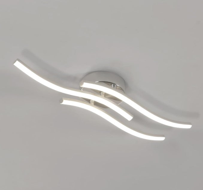LED Ceiling Light 18W Modern Led Light 3 LED Curved Strips Indoor Flush Mount