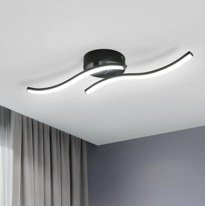 LED Ceiling Lights 2 Black Parallels 14W Cool White Light 60cm