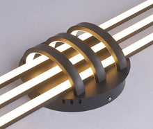 Load image into Gallery viewer, Modern Ceiling Lamp Black LED Long Strip Design Indoor Metal Light 3 Color Lights Flush Mounted
