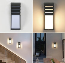 Load image into Gallery viewer, Outdoor Black Wall Light Waterproof IP65 LED Warm Light 12W 58x12cm 2 Pack
