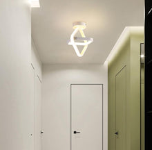 Load image into Gallery viewer, Square White Ceiling Lamp LED Linear Ceiling Lamp Warm White Semi-Flush Mount
