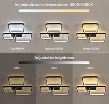Load image into Gallery viewer, Modern Square Dimmable LED Ceiling Light Black, Modern Light with Remote Control 57 cm
