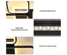 Load image into Gallery viewer, Modern Square Dimmable LED Ceiling Light Black, Modern Light with Remote Control 57 cm
