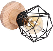 Load image into Gallery viewer, 2pcs Retro Ceiling Light Fixture Vintage Black Ceiling Light Indoor Wood and Metal Ceiling Lamp
