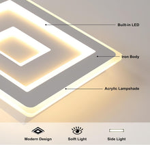 Load image into Gallery viewer, LED Ceiling Light White Square Modern Acrylic LED Ceiling Light 40cm Warm White
