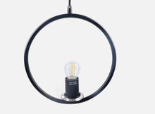 Load image into Gallery viewer, Modern Metal Circle Glass Globe Shaped Pendant Ceiling Light Black E27
