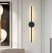 Load image into Gallery viewer, Modern LED Wall Light Vertical/Horizontal Minimalist Lamp Black Wall Sconce 80/100cm 3 Color Lights
