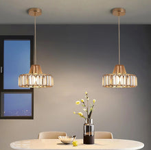 Load image into Gallery viewer, Nordic Crystal Pendant Lamp Black/Gold Glass Pendant Light Mini Modern Luxury E26
