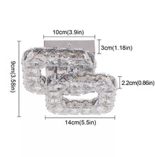 Load image into Gallery viewer, Crystal Square Chandelier LED Ceiling Light Changeable 2-Lights Silver
