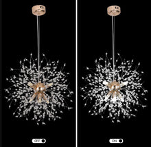 Load image into Gallery viewer, Modern Chandelier Fireworks Pendant Light Crystal Ceiling Light G9 Bulb 50cm Gold
