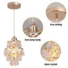 Load image into Gallery viewer, Crystal Gold Chandelier Pendant Light Ceiling Light Height Adjustable E27
