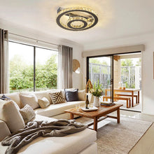 Load image into Gallery viewer, Crystal LED Silver Ceiling Light Chandelier Dimmable with Remote Control 40cm
