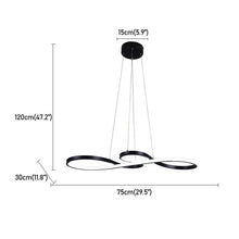 Load image into Gallery viewer, LED Ceiling Light Chandelier Hanging Fixture Pendant Light Black 75cm Cool White
