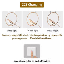 Load image into Gallery viewer, Modern Bird Gold Chandelier LED Pendant Light Ceiling Lamp 3 Color Lights

